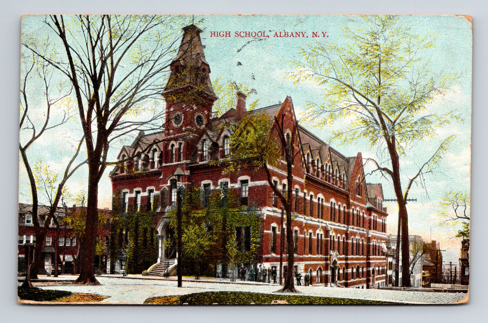c1908 High School Printed in Germany Albany New York NY Postcard