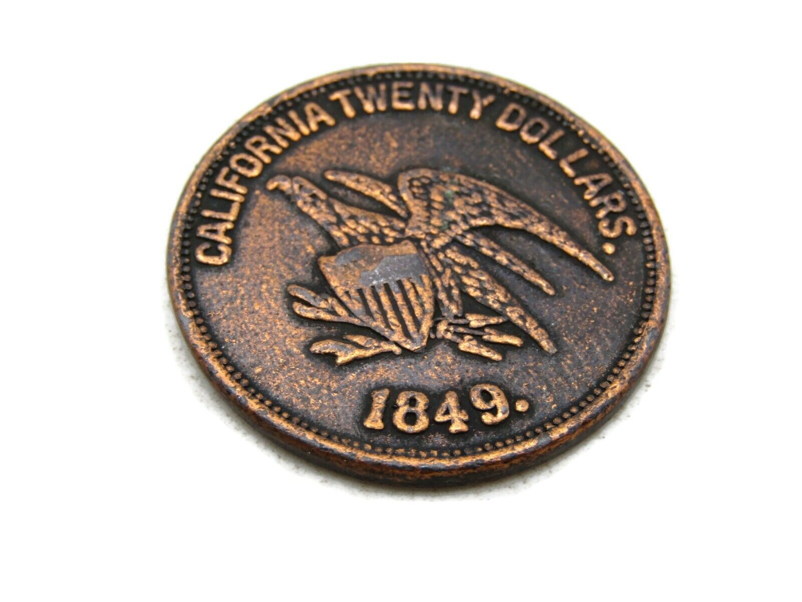 California Twenty Dollars 1849 Coin Cincinnati Mining & Trading Company