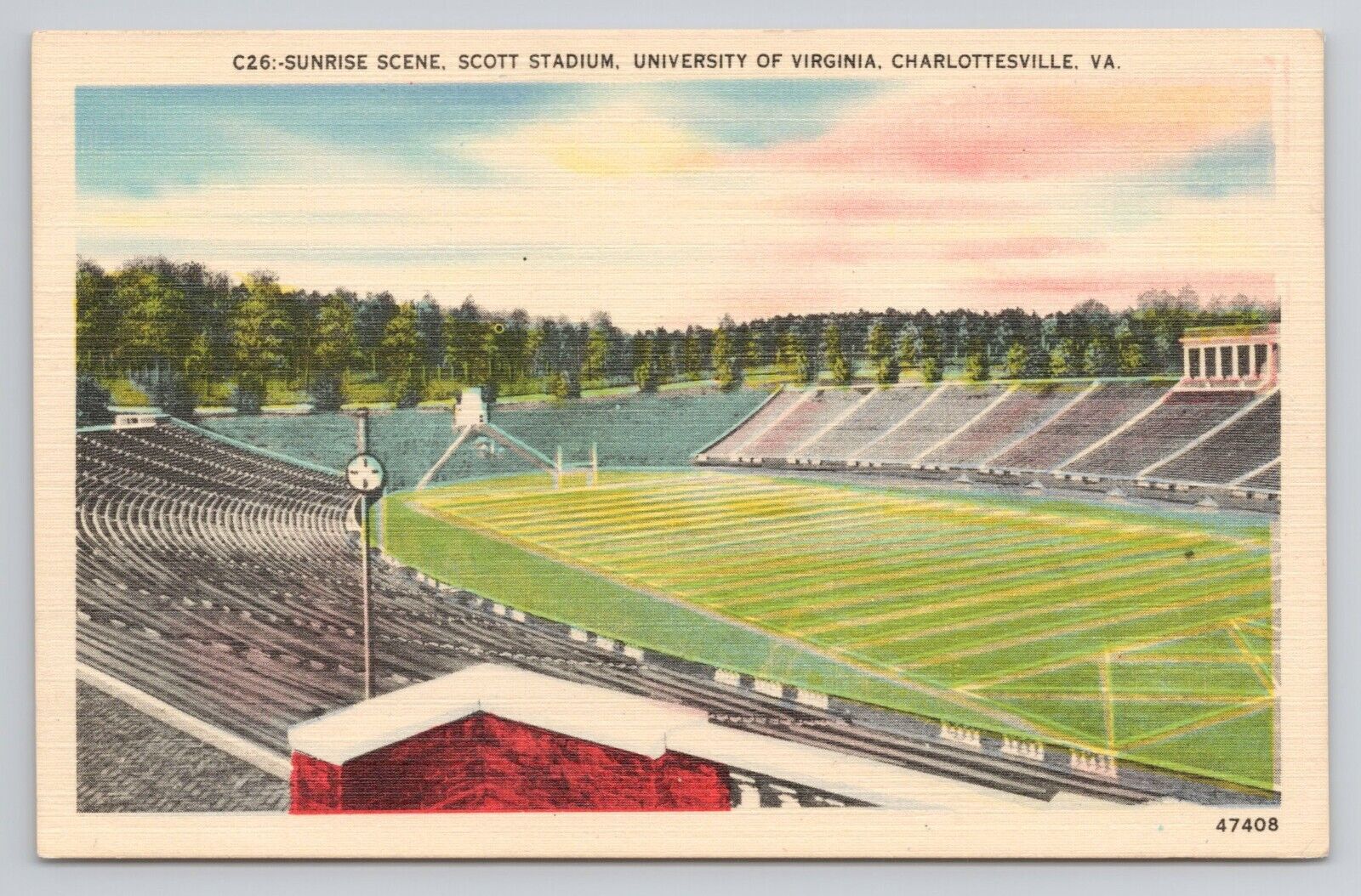 Scott Stadium University of Virginia Charlottesville Va Postcard