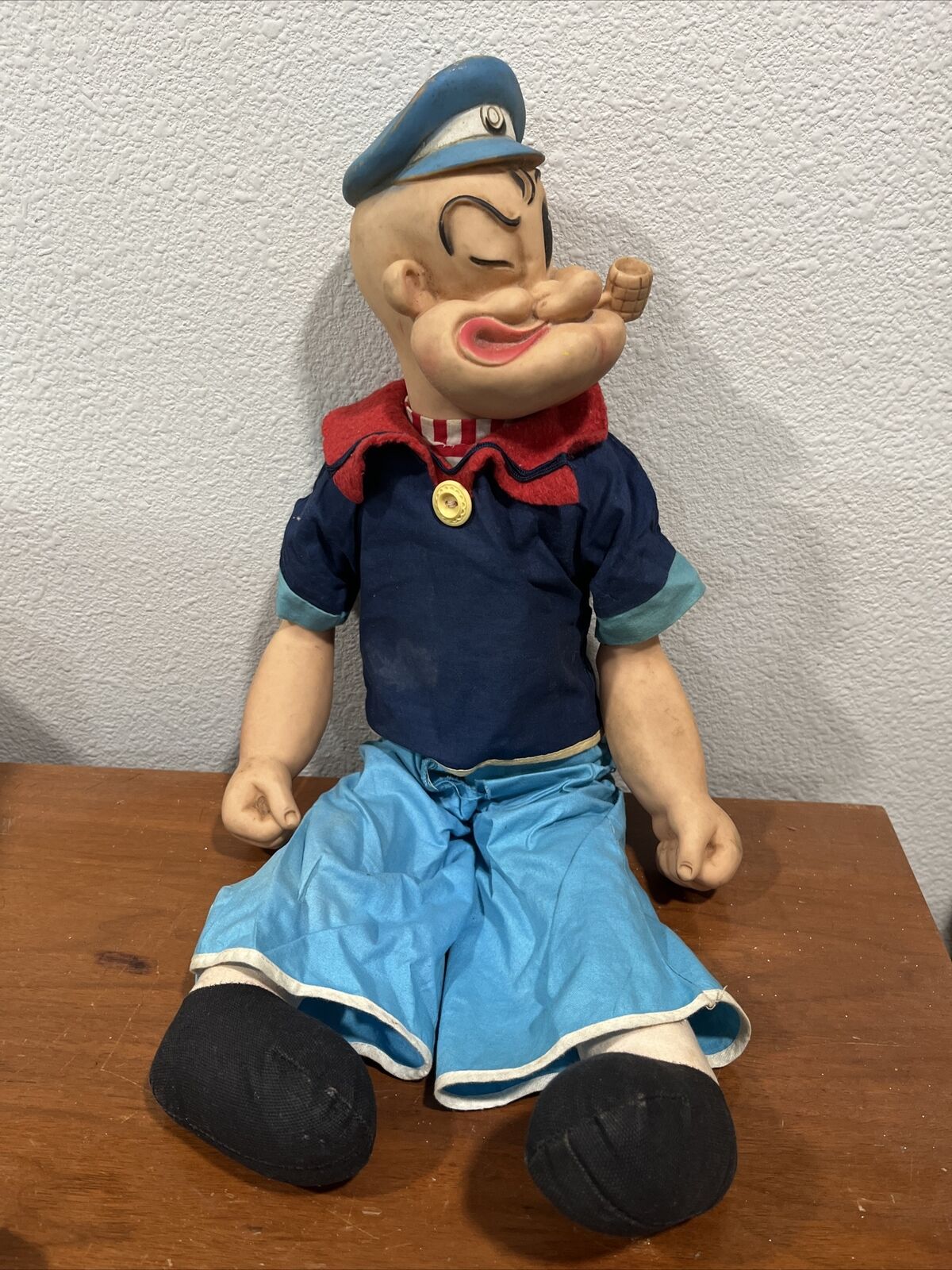 Popeye The Sailor Man Vintage 16” Doll 1979 Features Engraved Tattoo Arms 