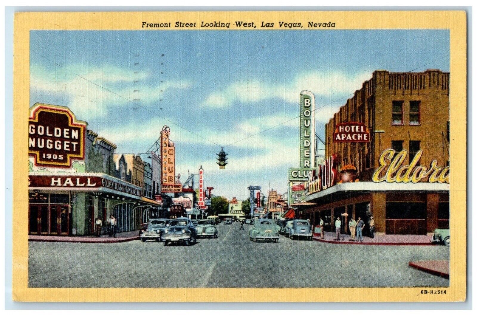 1948 Fremont Street Looking West Exterior Building Las Vegas Nevada NV Postcard