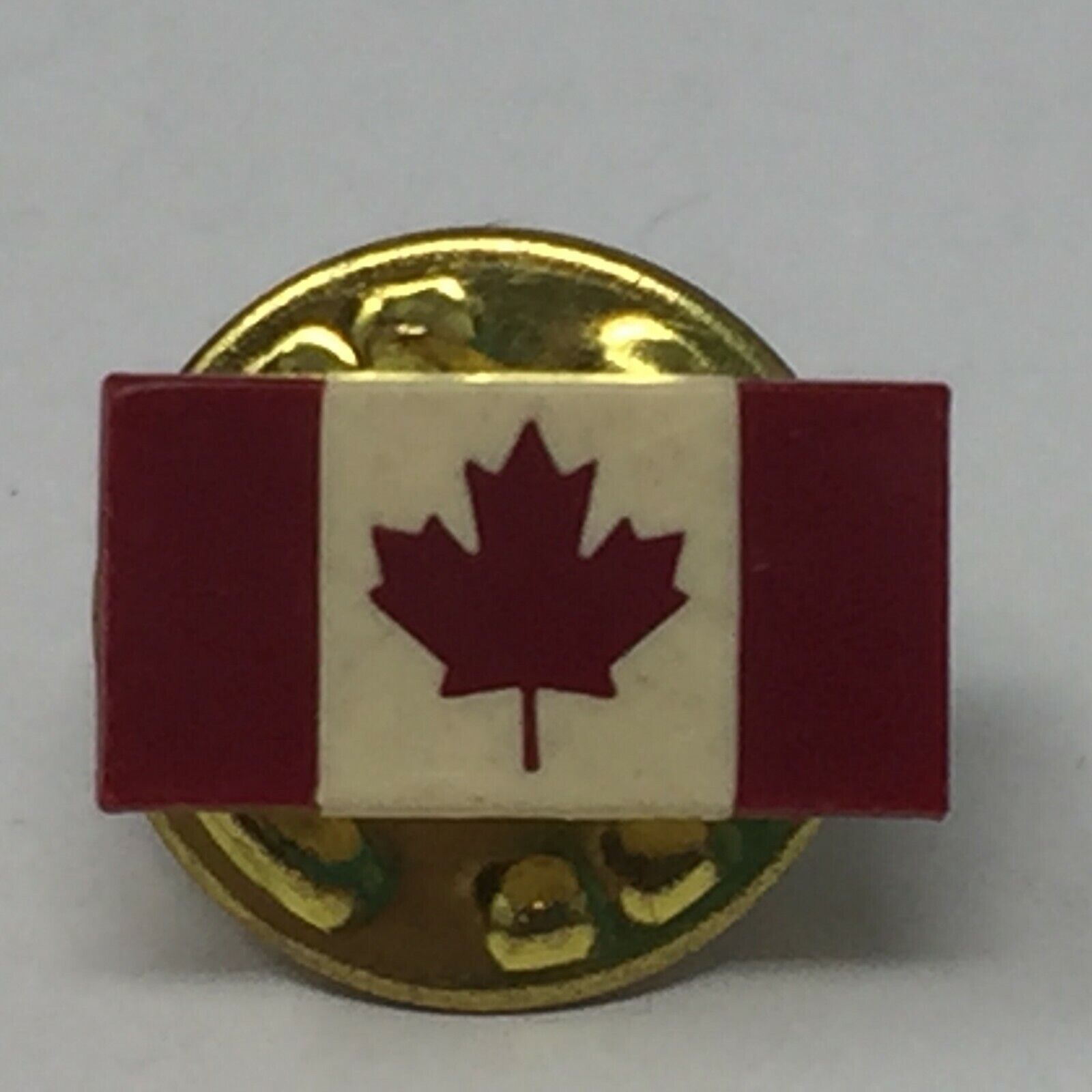 Canadian Flag Pin Maple Leaf Lapel Pinback Small Vintage Canada 12.5 mm X 6.5 mm