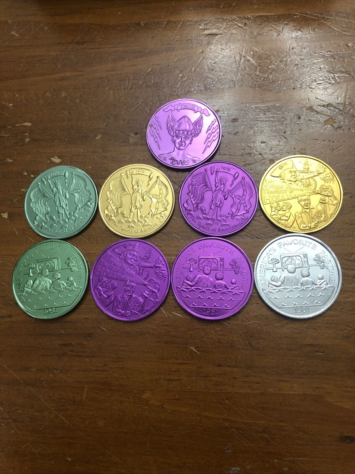 Krewe of Thor Lot Of 8 Doubloons 70’s 80’s Mardi Gras