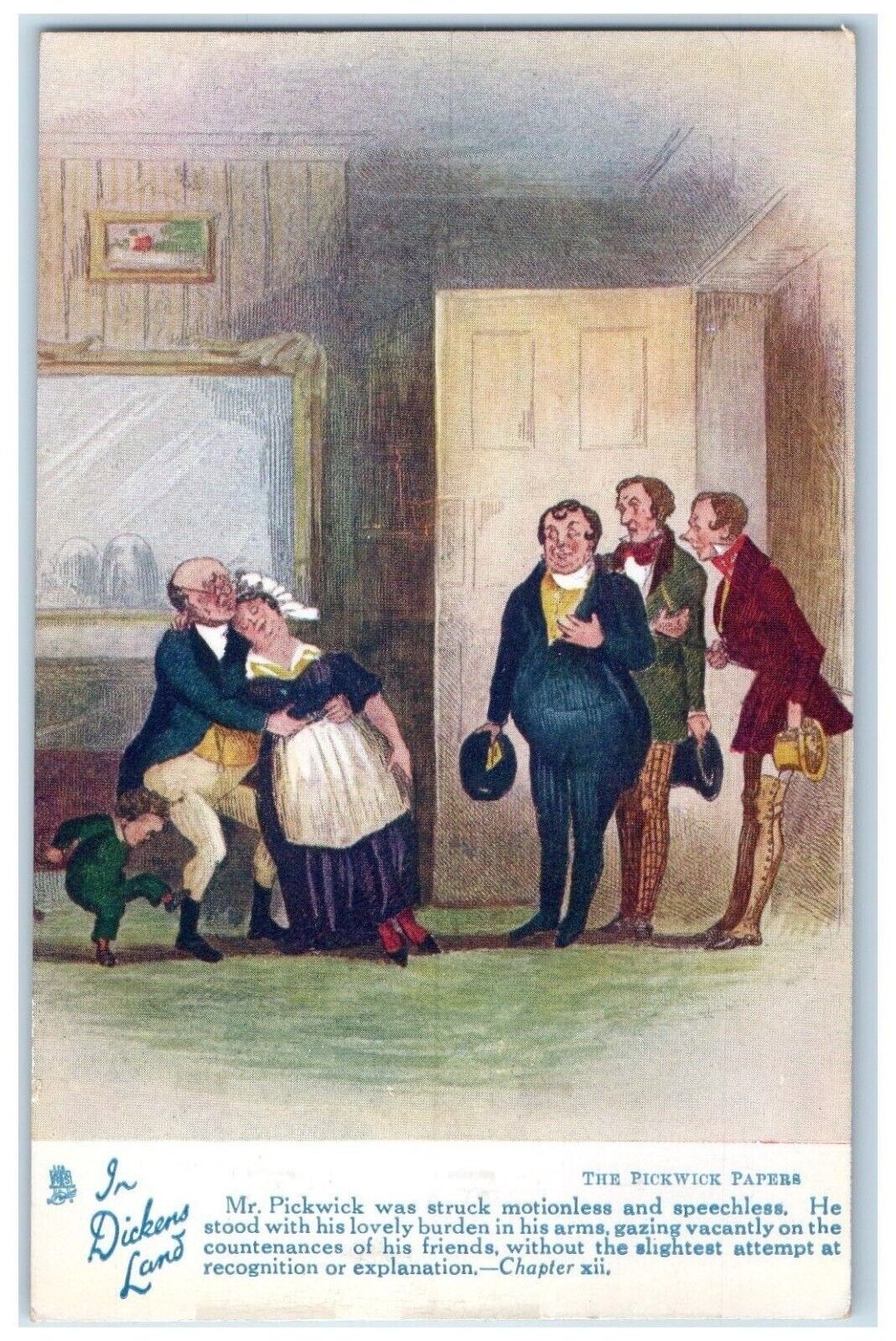 c1910's Dickens Land The Pickwick Papers Chapter XII Oilette Tuck's Postcard