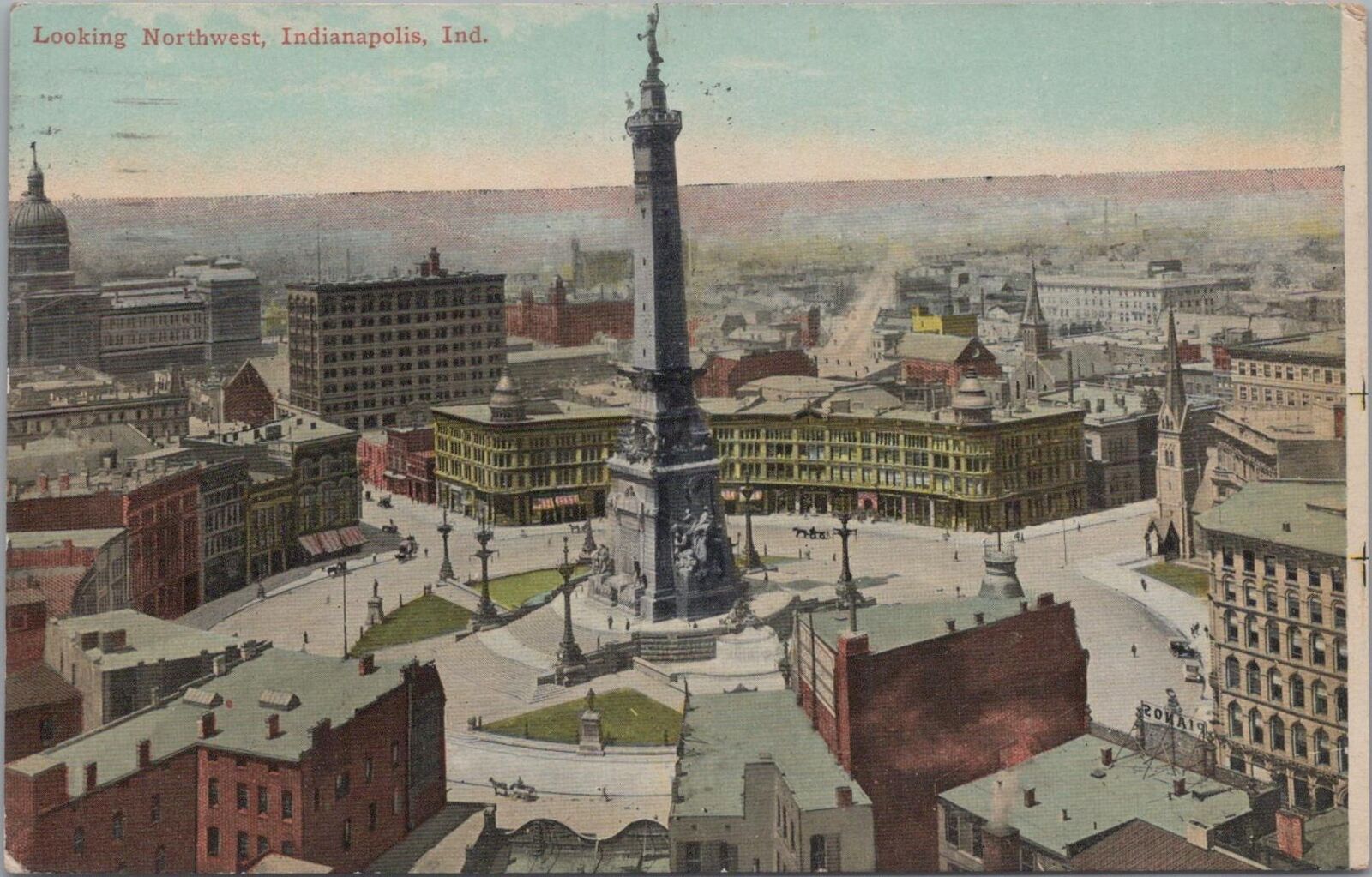 Postcard Looking Northwest Indianapolis IN 1911