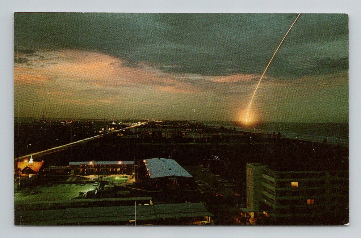 SPACE NASA Launch at Cape Kennedy From Coco Beach Florida Postcard $A