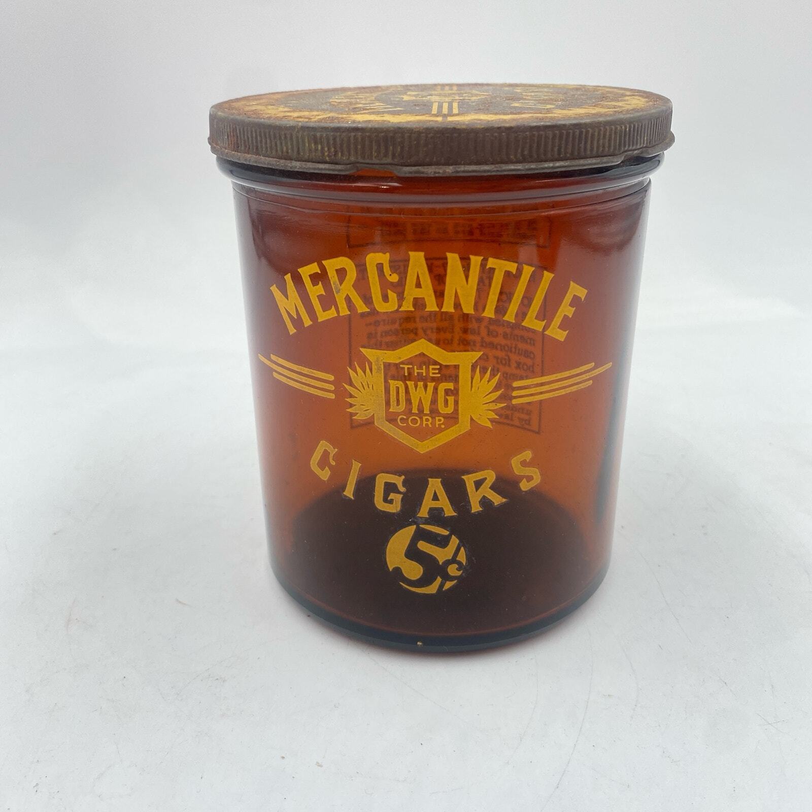 EMPTY Vintage Amber Mercantile Cigars 5 cents The DWG Corp No 77 State of Ohio