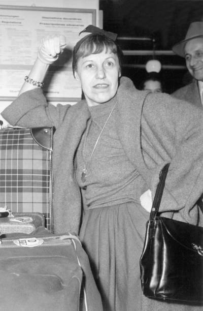 The Austrian-American singer actress Lotte Lenya after arrival fro- 1955 Photo