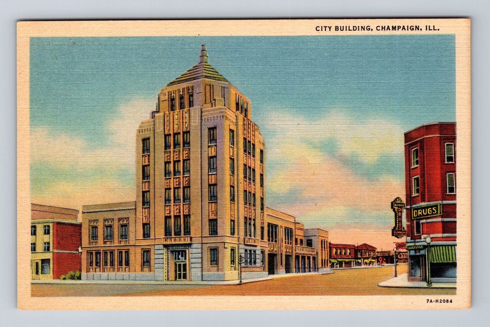 Champaign IL-Illinois, City Building, Antique, Vintage Postcard