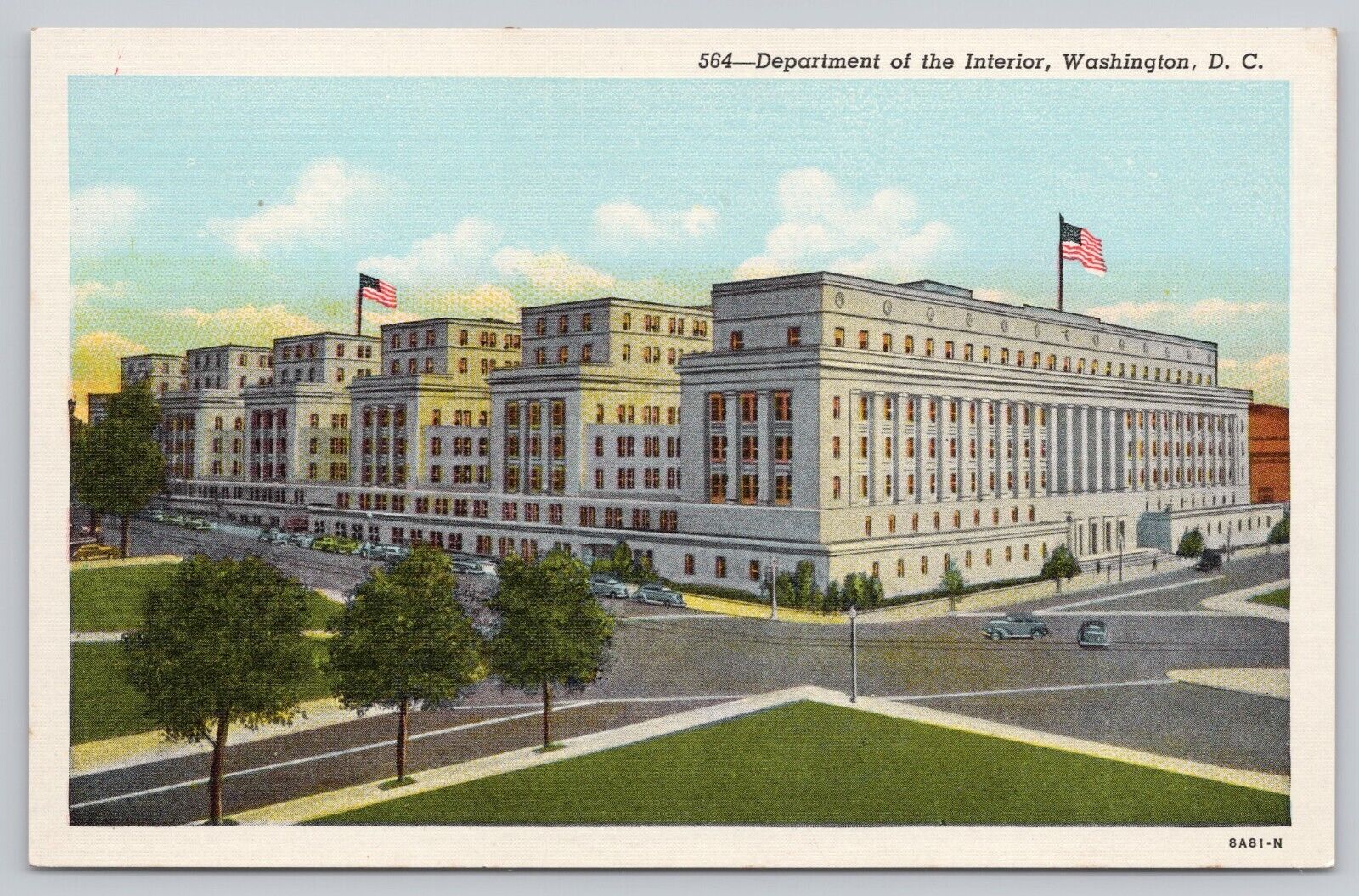 Washington DC, Department of the Interior Building, Vintage Postcard