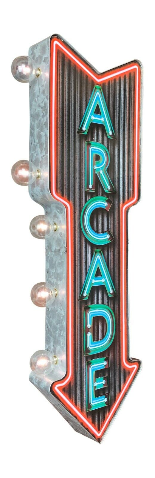 Arcade Double-Sided Vintage Inspired LED Marquee Sign for the Home