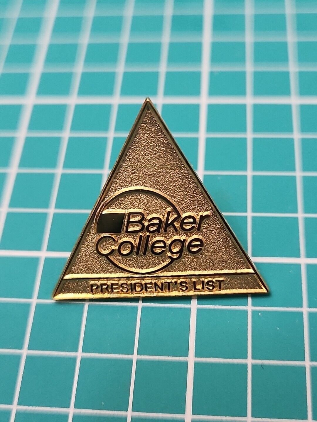 Vtg Baker College President\'s List Gold Tone Lapel Pin