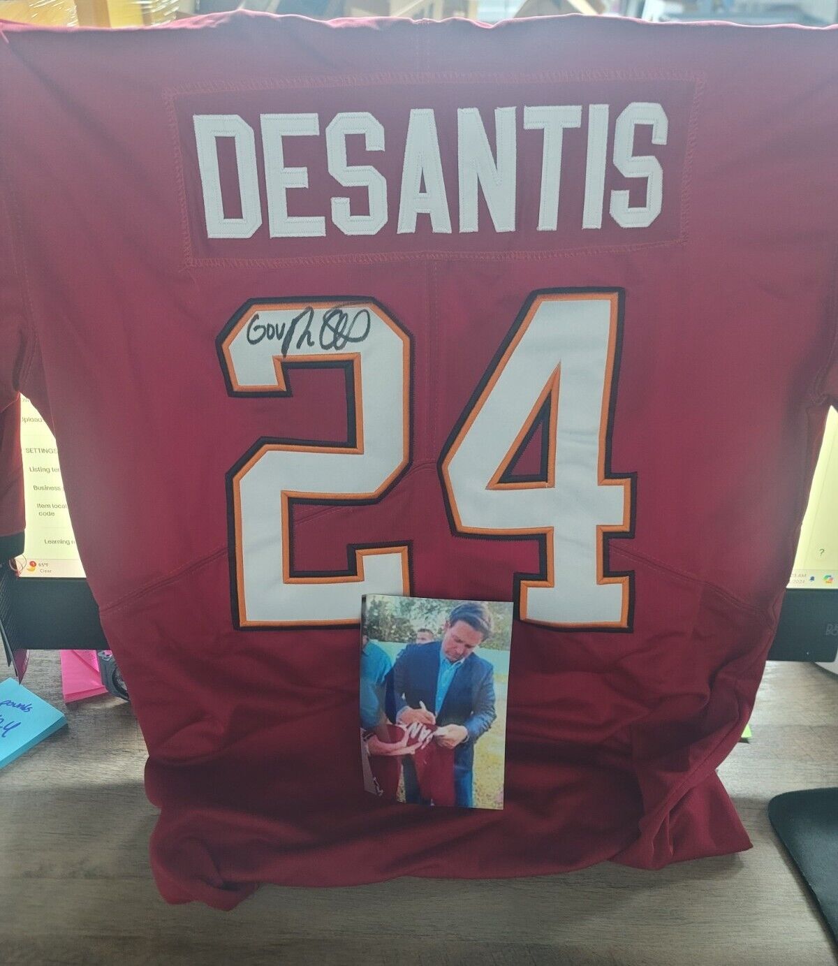 RON DESANTIS  SIGNED BUCCANEERS XL JERSEY w/Photo Proof Included 100% Authentic 