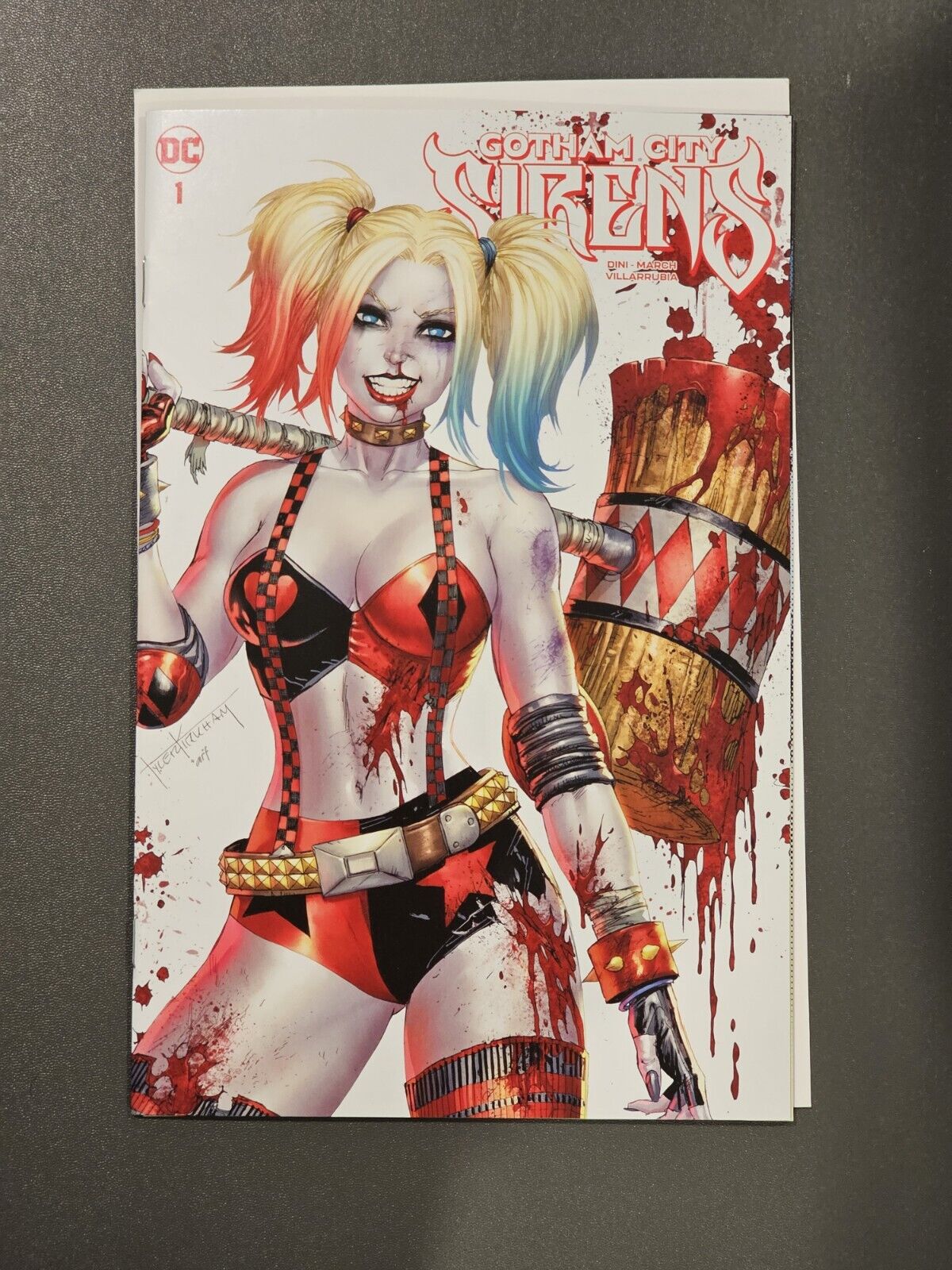 Gotham City Sirens('09) #1 DC Harley Quinn Battle Damage Kirkham Trade LTD 1000 