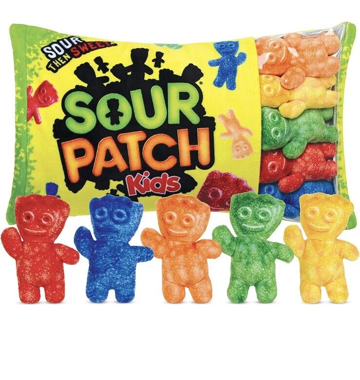 Sour Patch Kids Package Pillow Set with Mini SPK Candy Pillows 10” X 16” New