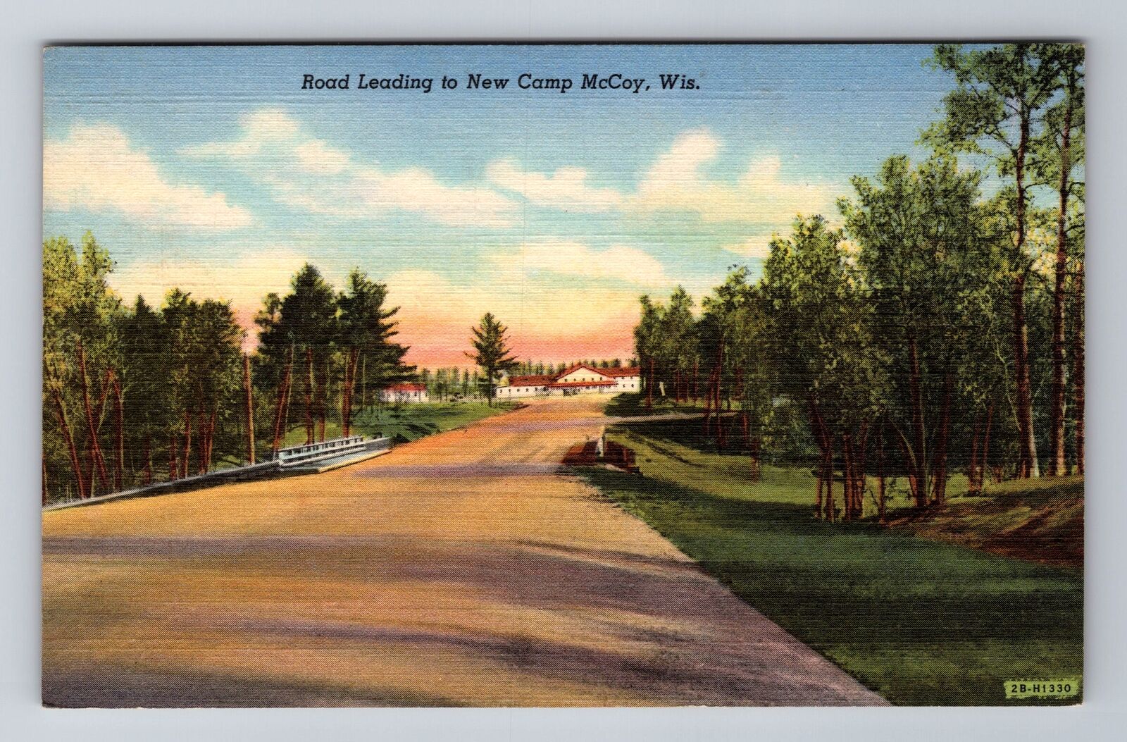 New Camp McCoy WI-Wisconsin, Road Leading To Camp, Antique Vintage Postcard