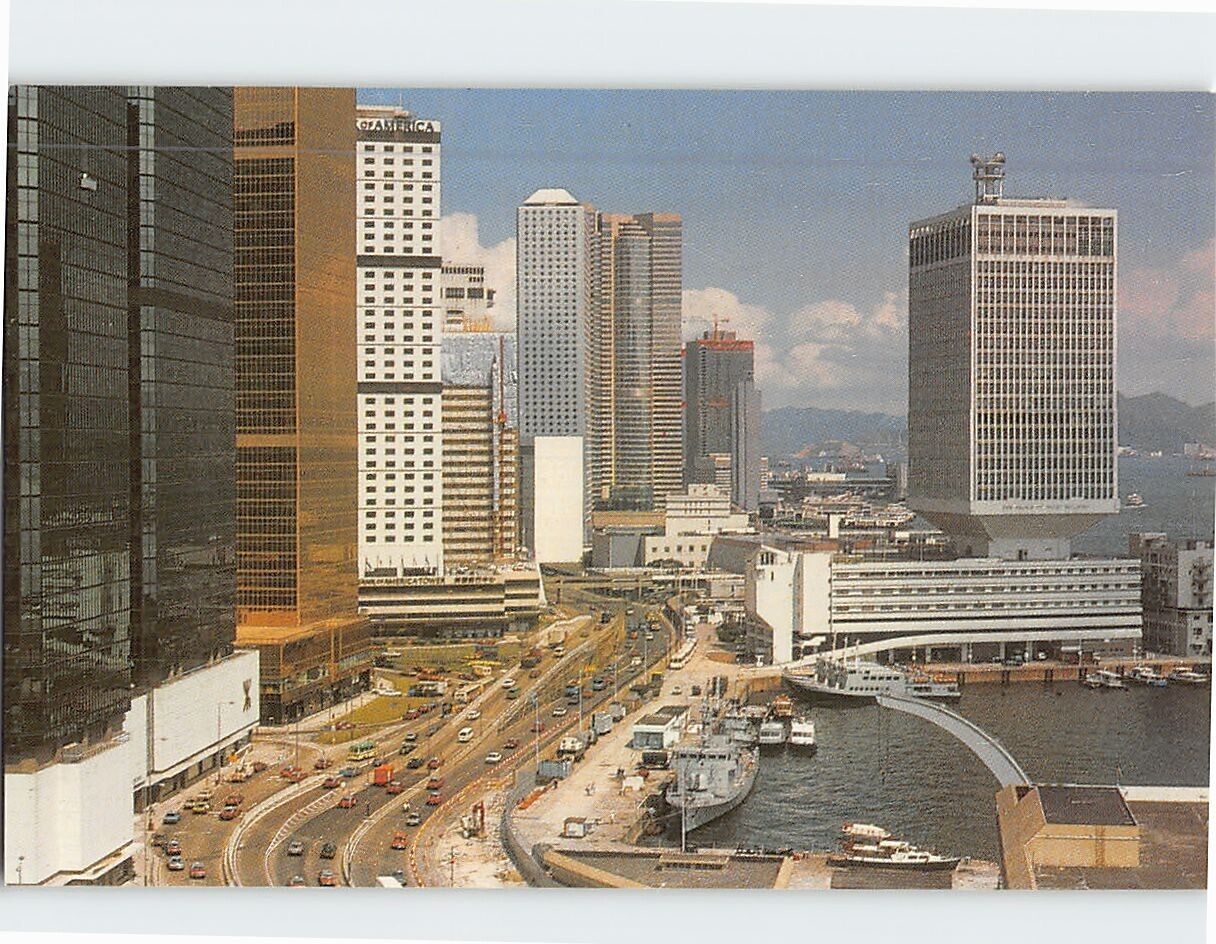 Postcard Water Front Road Hong Kong