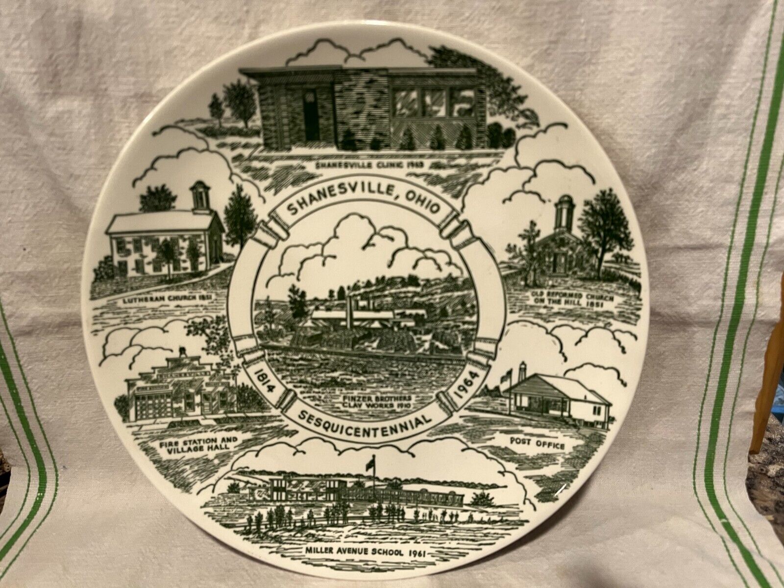 Vintage Plate Shanesville, Ohio 1814-1964 Sesquicentennial 10\