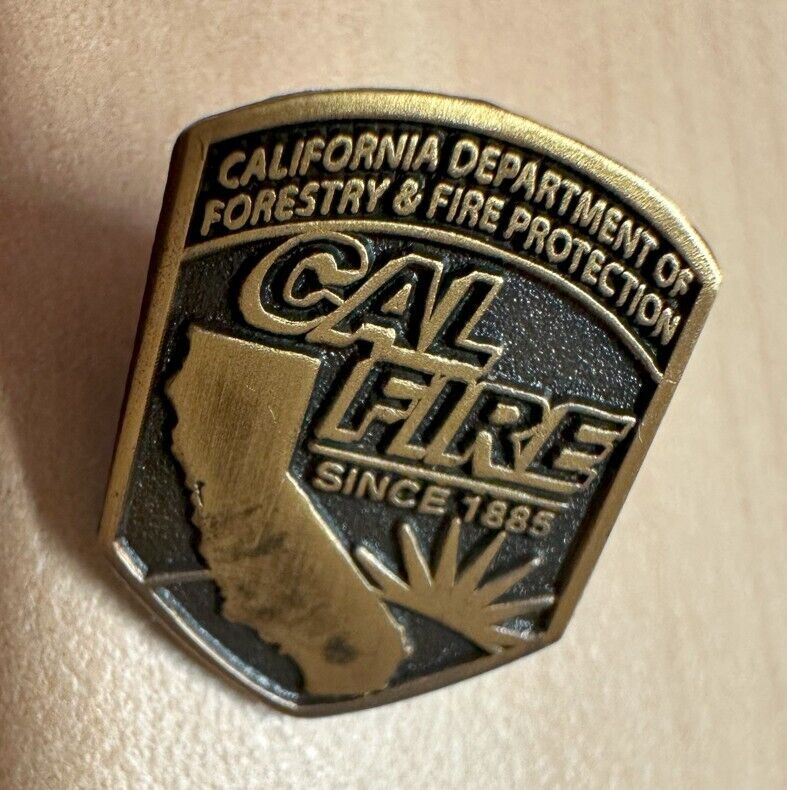 CAL FIRE Brass and Black Badge Pin – NEW (California Department of Forestry)