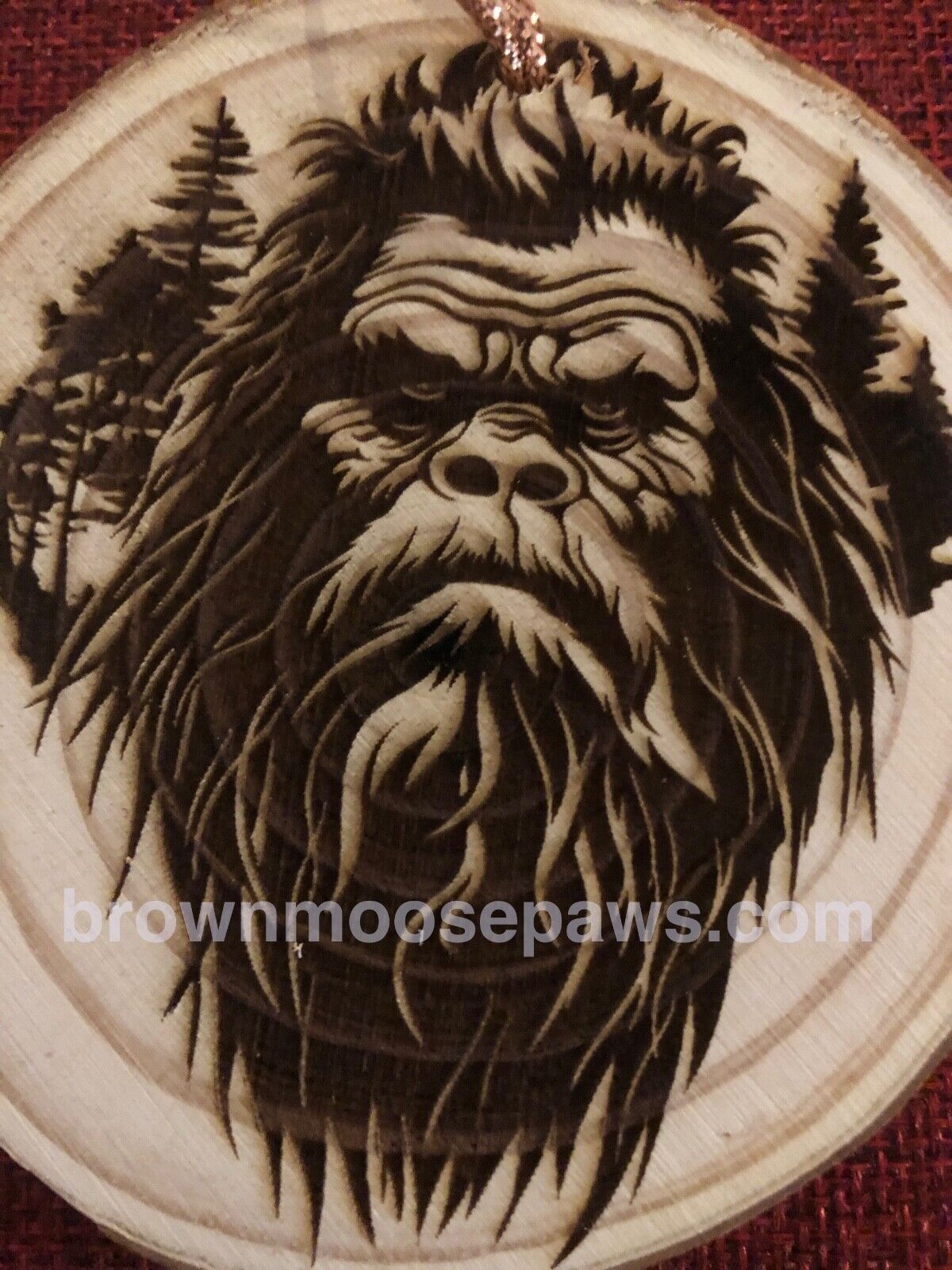 Bigfoot - Handmade Pine Ornament - Christmas Ornamnet - Laser Engraved Wood -
