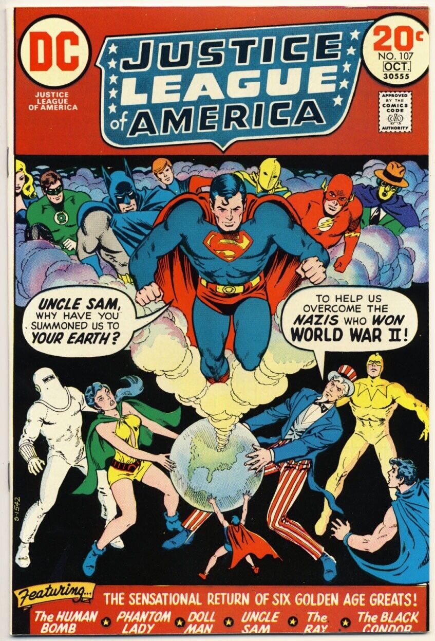 JUSTICE LEAGUE OF AMERICA #107 G/VG, JSA, DC Comics 1973 Stock Image
