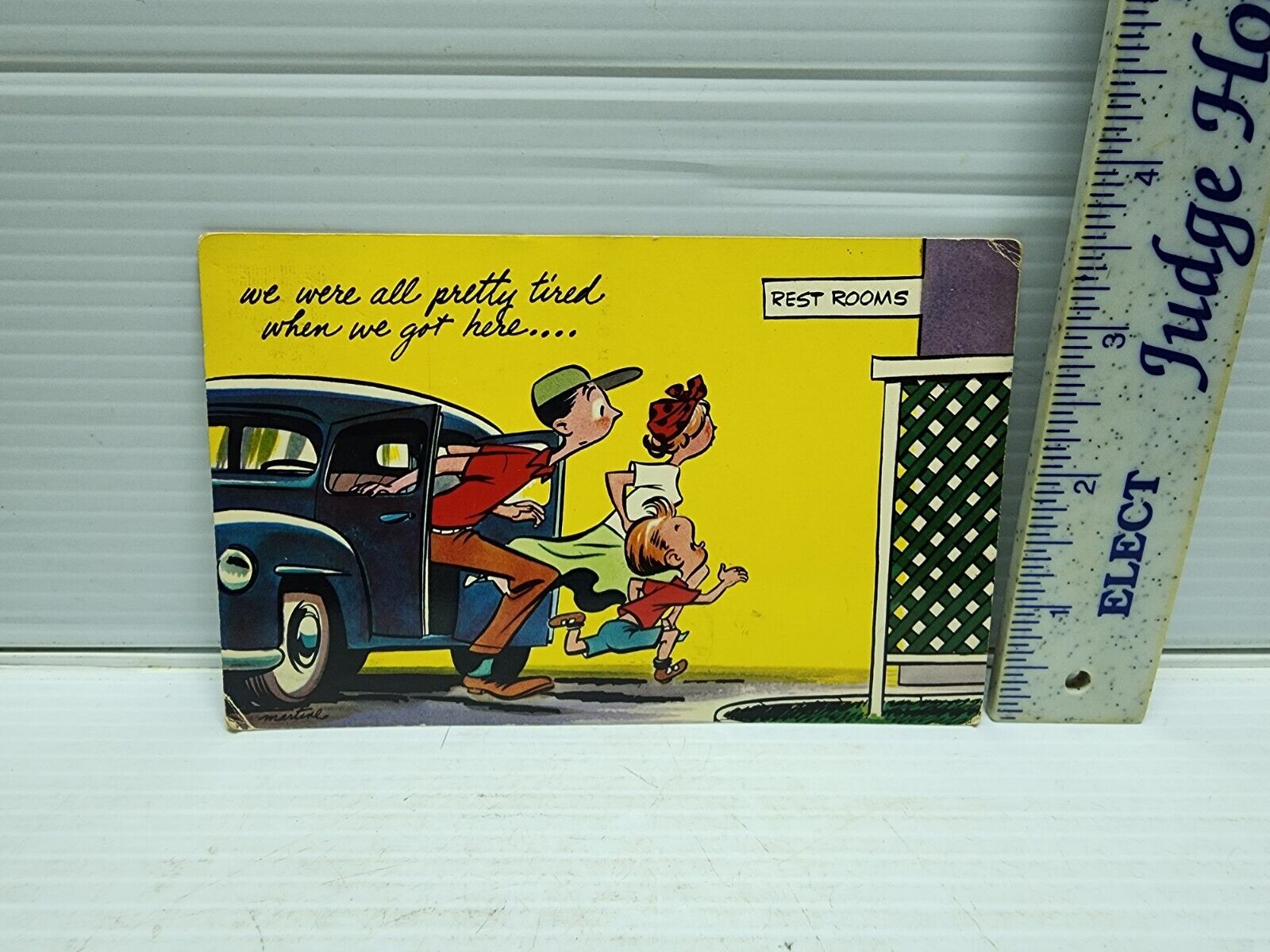 Vintage Postcard Pin Up Restroom Travel Comedy Used 