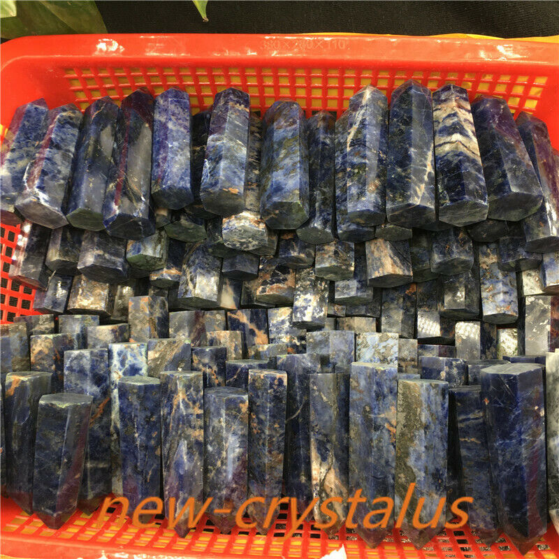 wholesale Natural Sodalite Quartz Crystal Obelisk Wand Point Healing 22LB