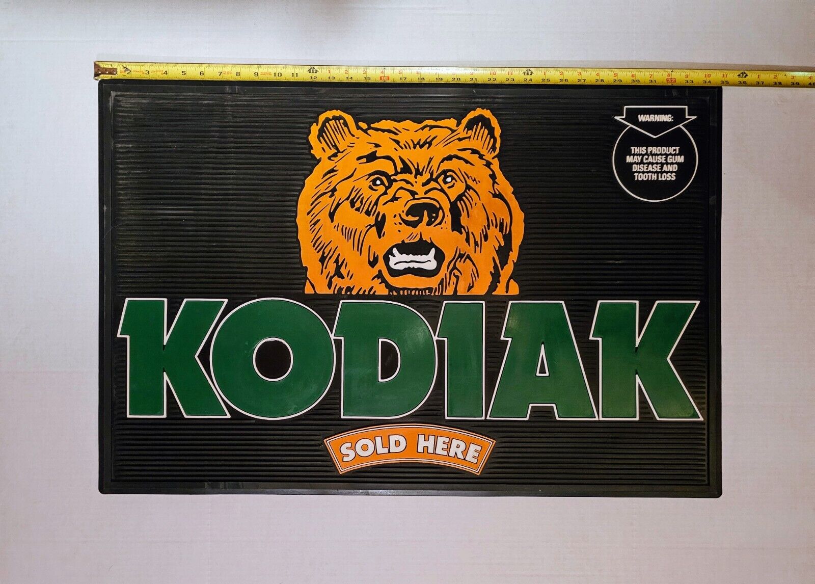 Vintage Kodiac Tobacco Advertisement Floor Mat 25x23, Great For Man Cave