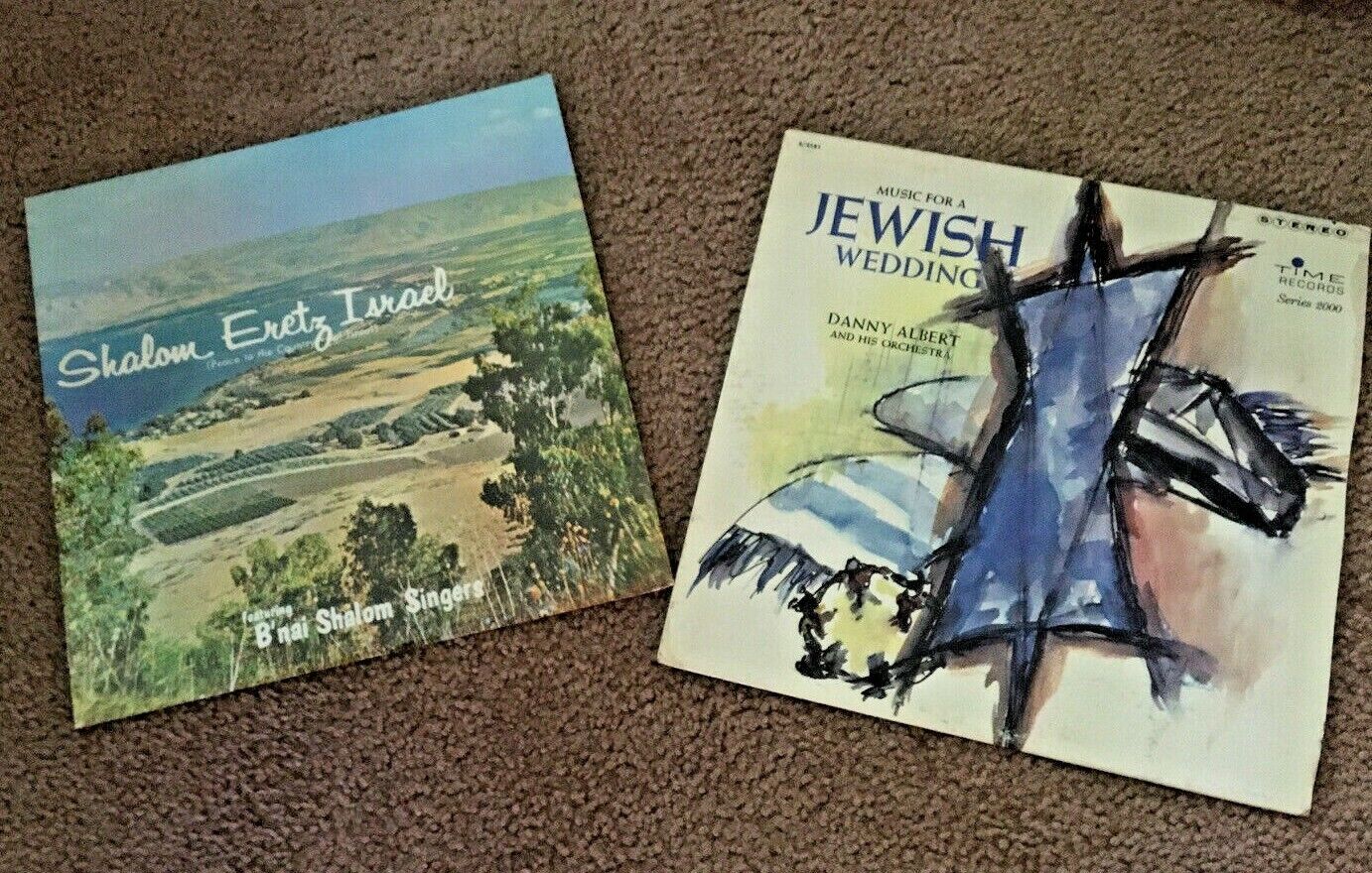 ORIGINAL 1960s 2 Albums Jewish Shalom Eretz Israel Peace & Jewish WEDDING Music
