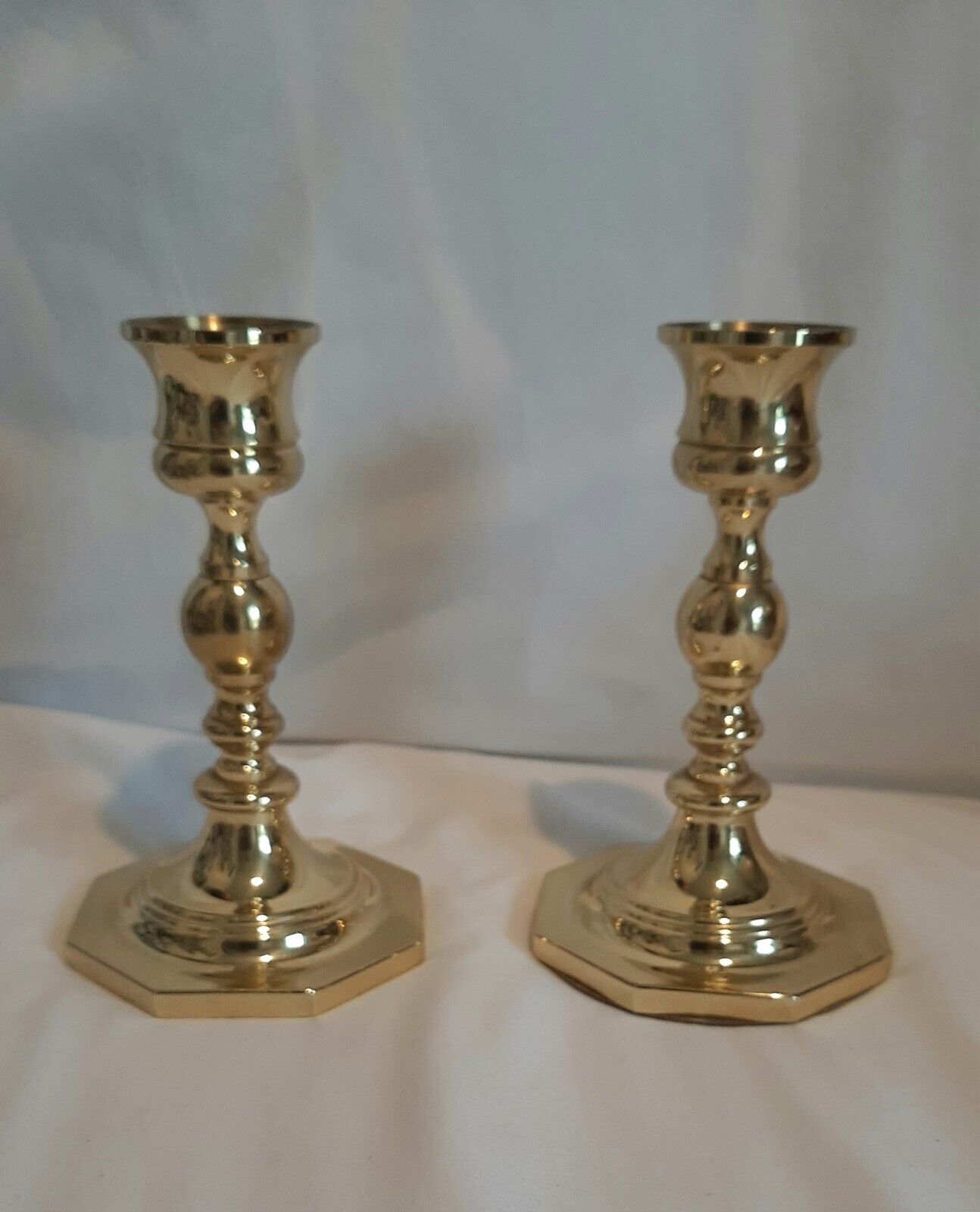 ***Pair Of Baldwin  Brass Candle Sticks Holders Preowned 