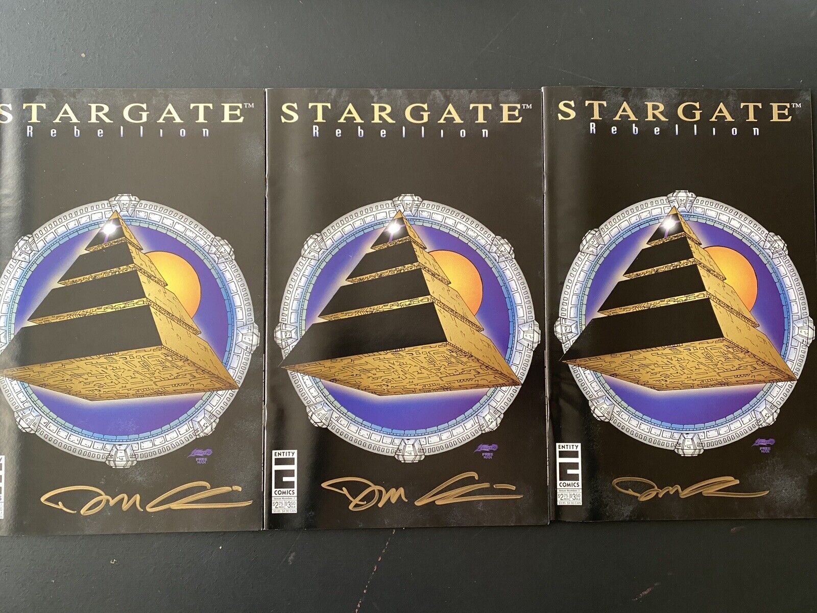 STARGATE REBELLION #3 COMIC BOOKS,AUTOGRAPHED BY DON CHIN LOT OF 3, VG CONDITION