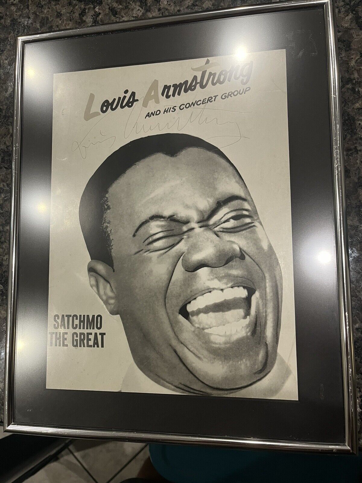 Louis Armstrong Framed Signed Picture Satchmo The Great Autograph
