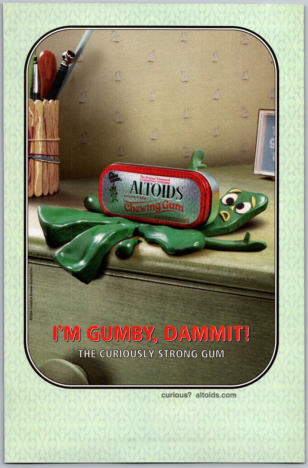 Altoids Chewing Gum Gumby Print Ad Poster Art PROMO Original Curiously Strong