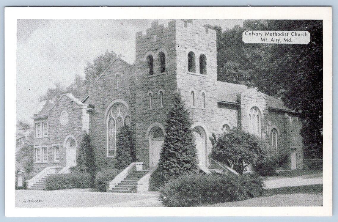 1960's MT MOUNT AIRY MARYLAND MD CALVARY METHODIST CHURCH VINTAGE POSTCARD