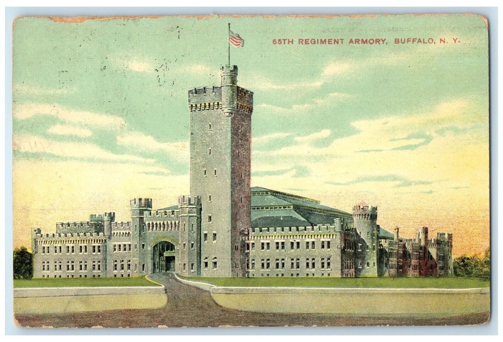 1909 65th Regiment Armory Exterior Building Buffalo New York NY Vintage Postcard