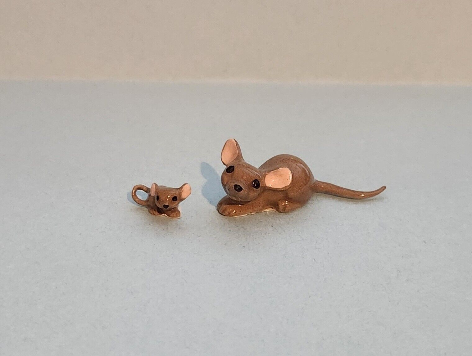 HR Hagen Renaker Papa Mouse and Baby Field Mouse Miniature Figurines