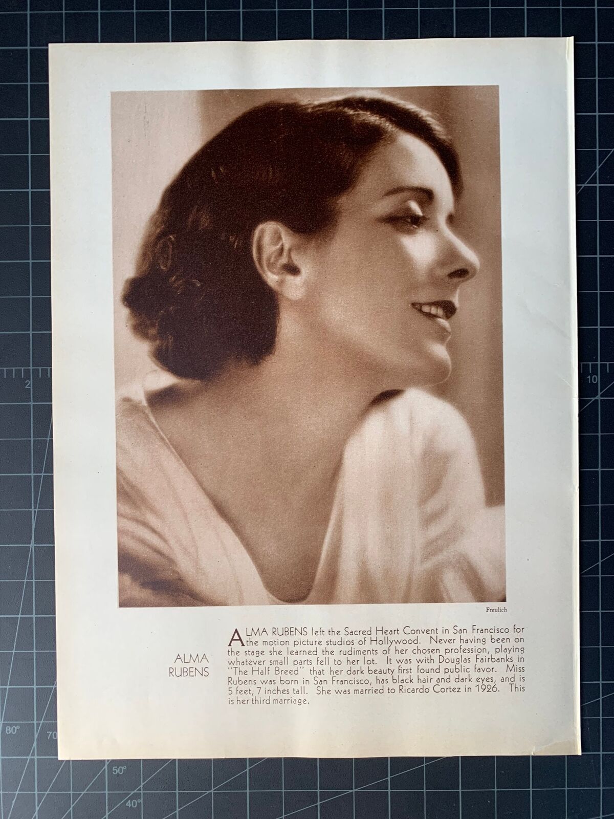 Vintage Circa 1930 Alma Rubens Photoplay Portrait