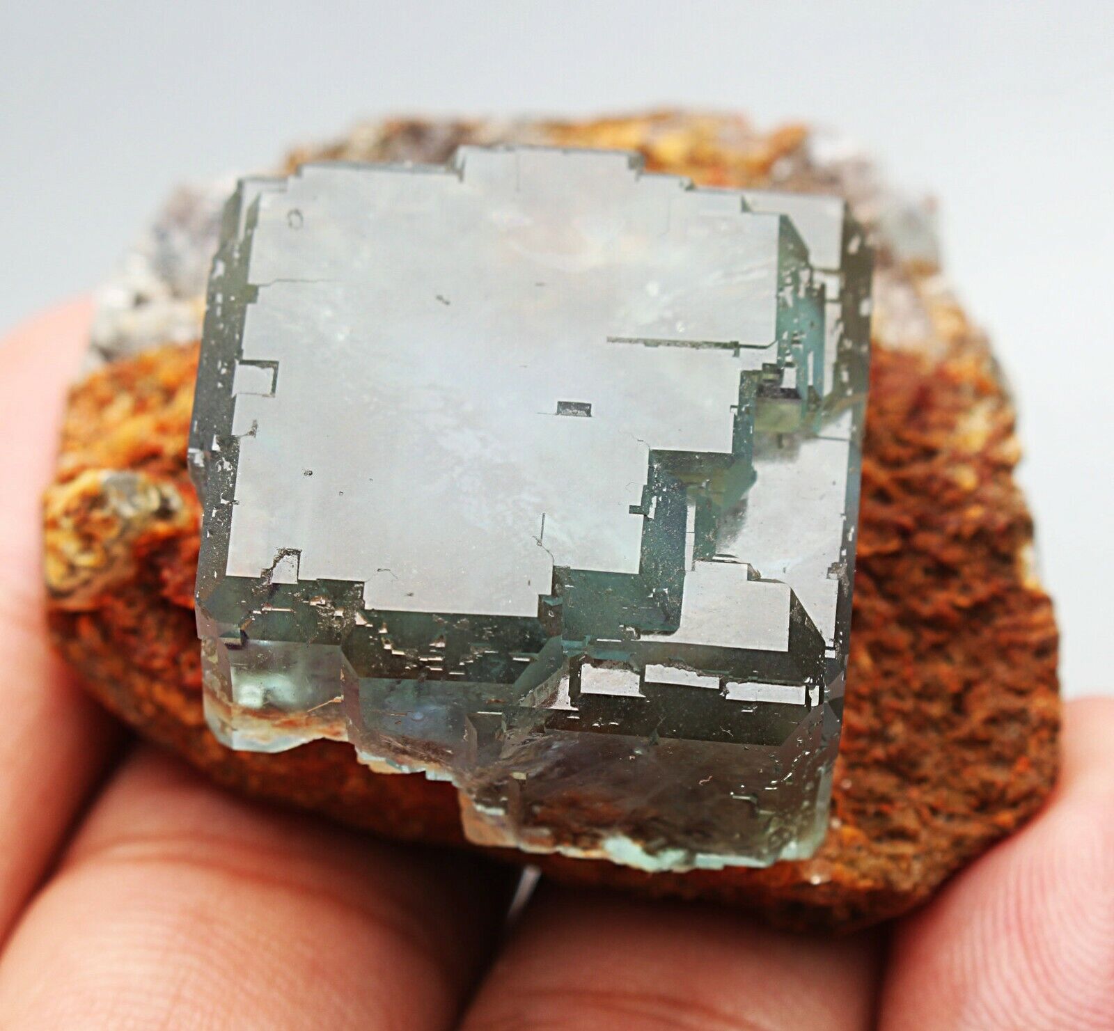 60g Rare Transparent Green Cube Fluorite Crystal Specimen/China