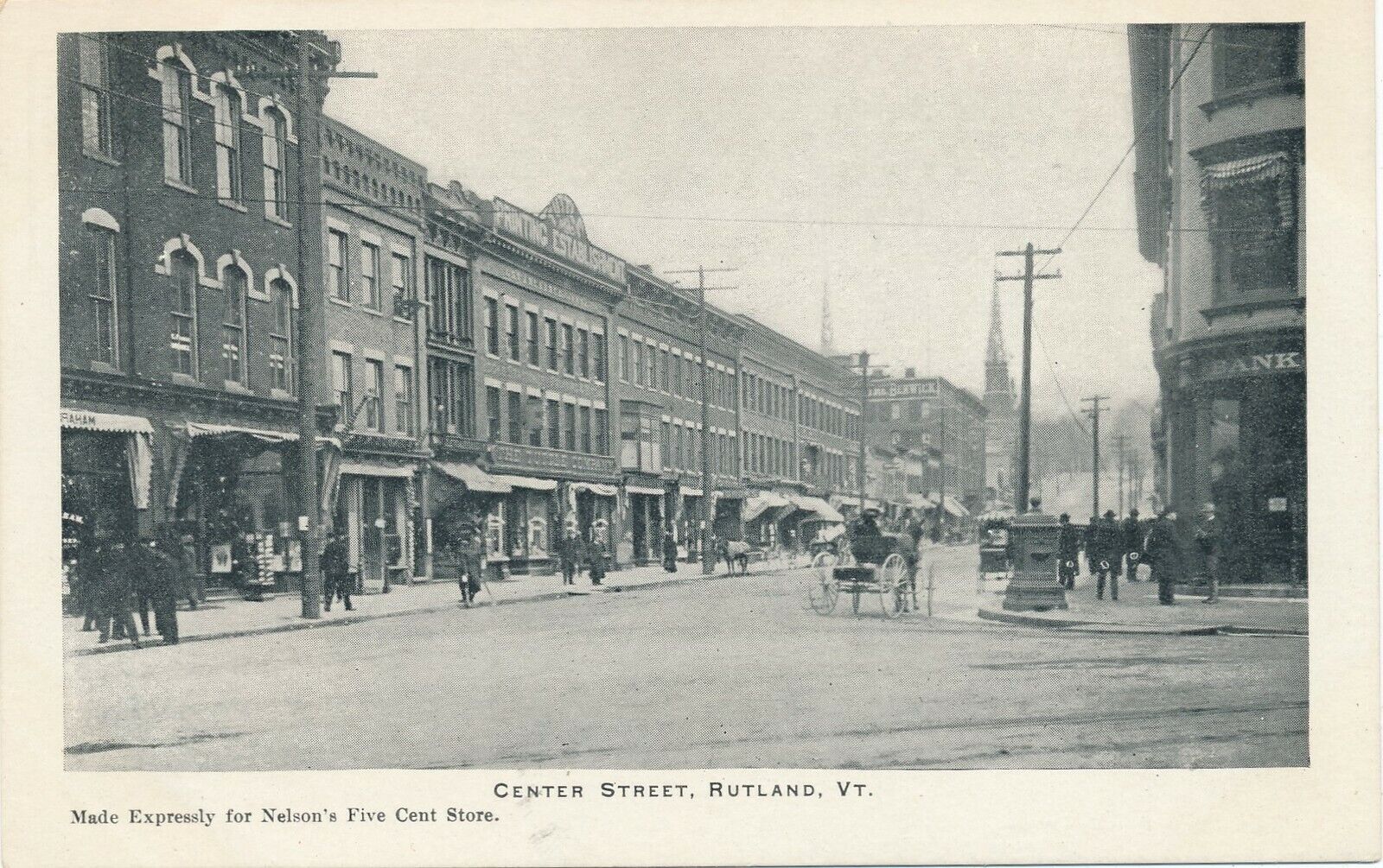 RUTLAND VT – Center Street – udb (pre 1908)