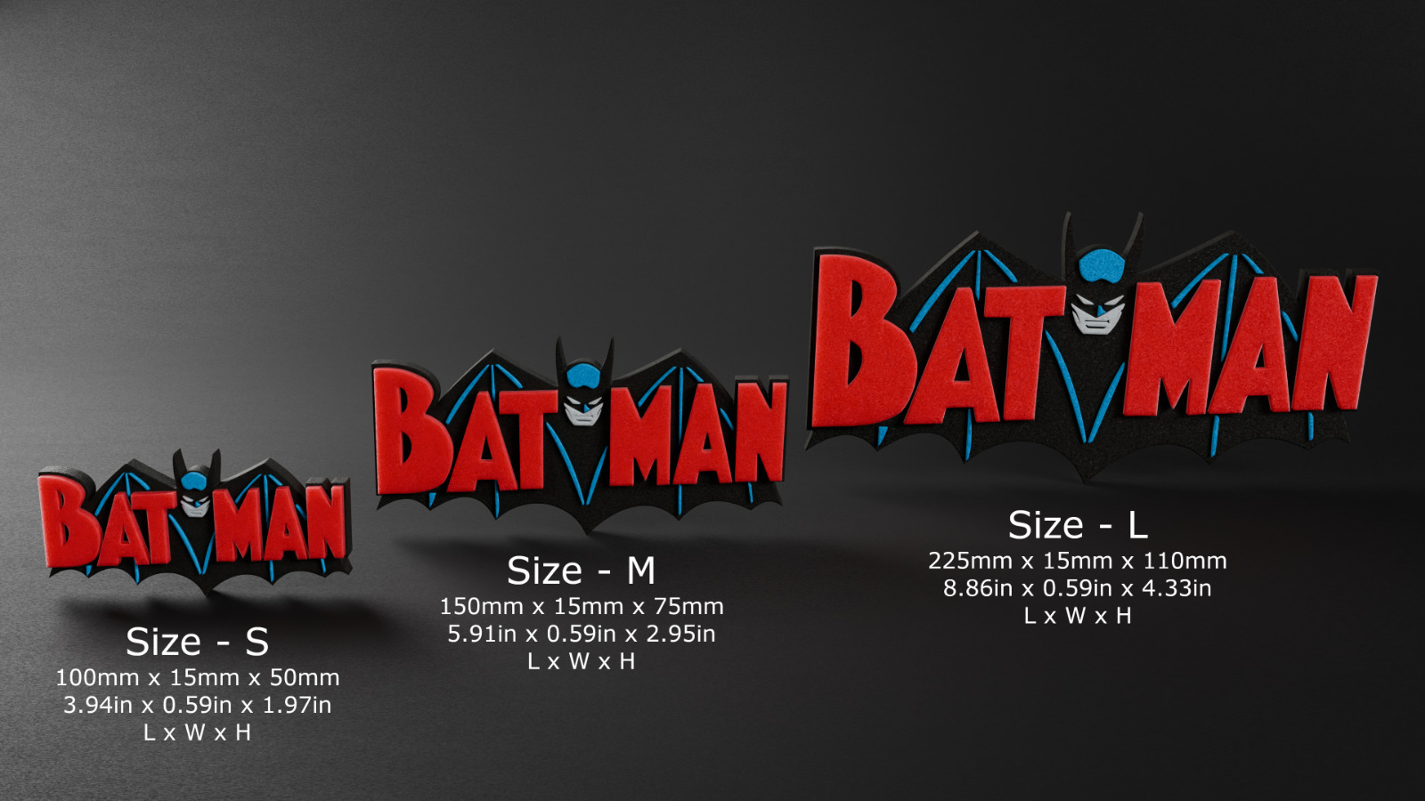 Batman 1940 - Movie/Comics 3D Printed Logo Display Sign (Unofficial Product)