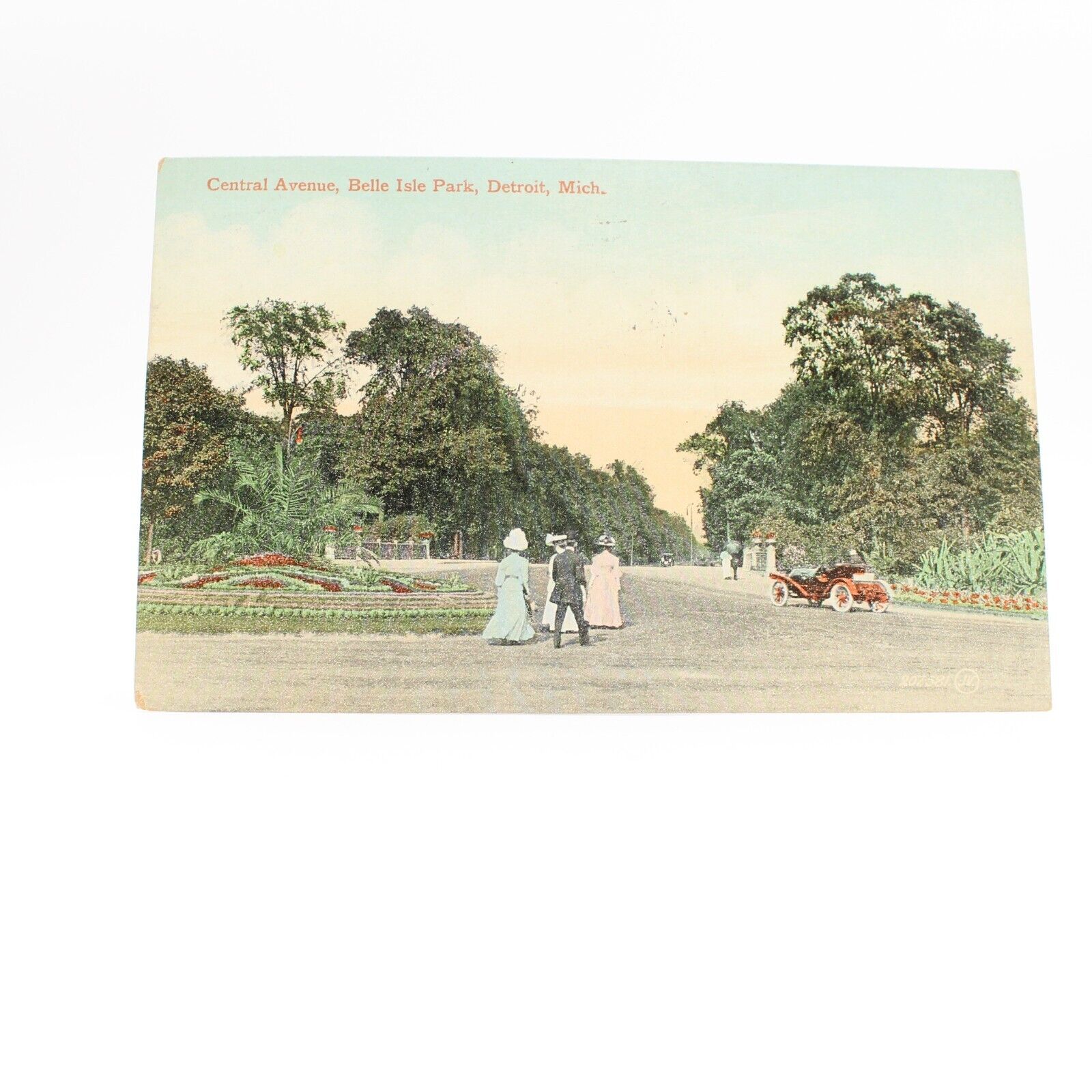 Michigan MI Detroit Belle Isle Park Central Avenue Postcard Posted 1909