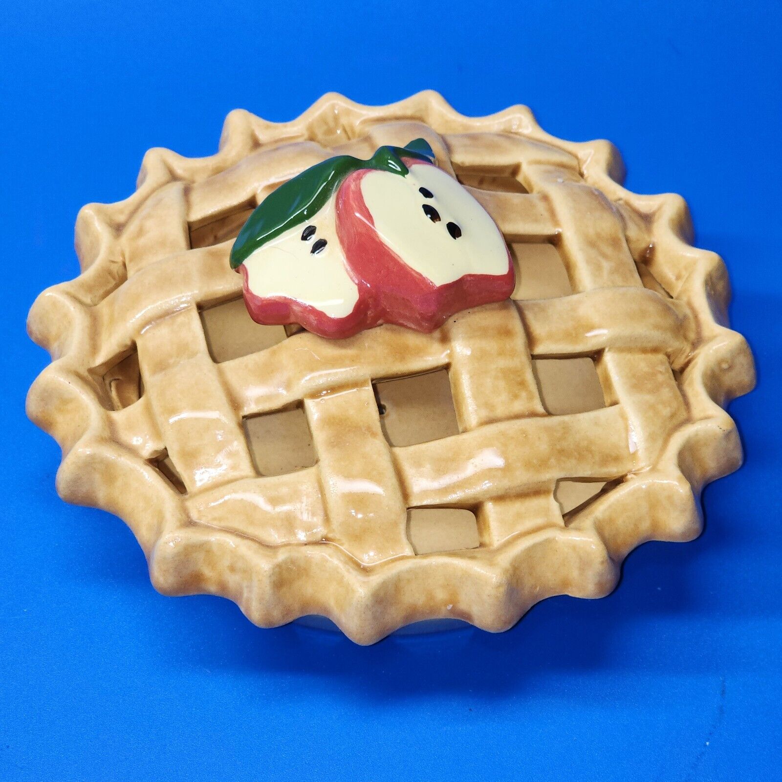 Ceramic Lattice Apple Pie Potpourri Holder Dish Home Interiors Country Kitchen