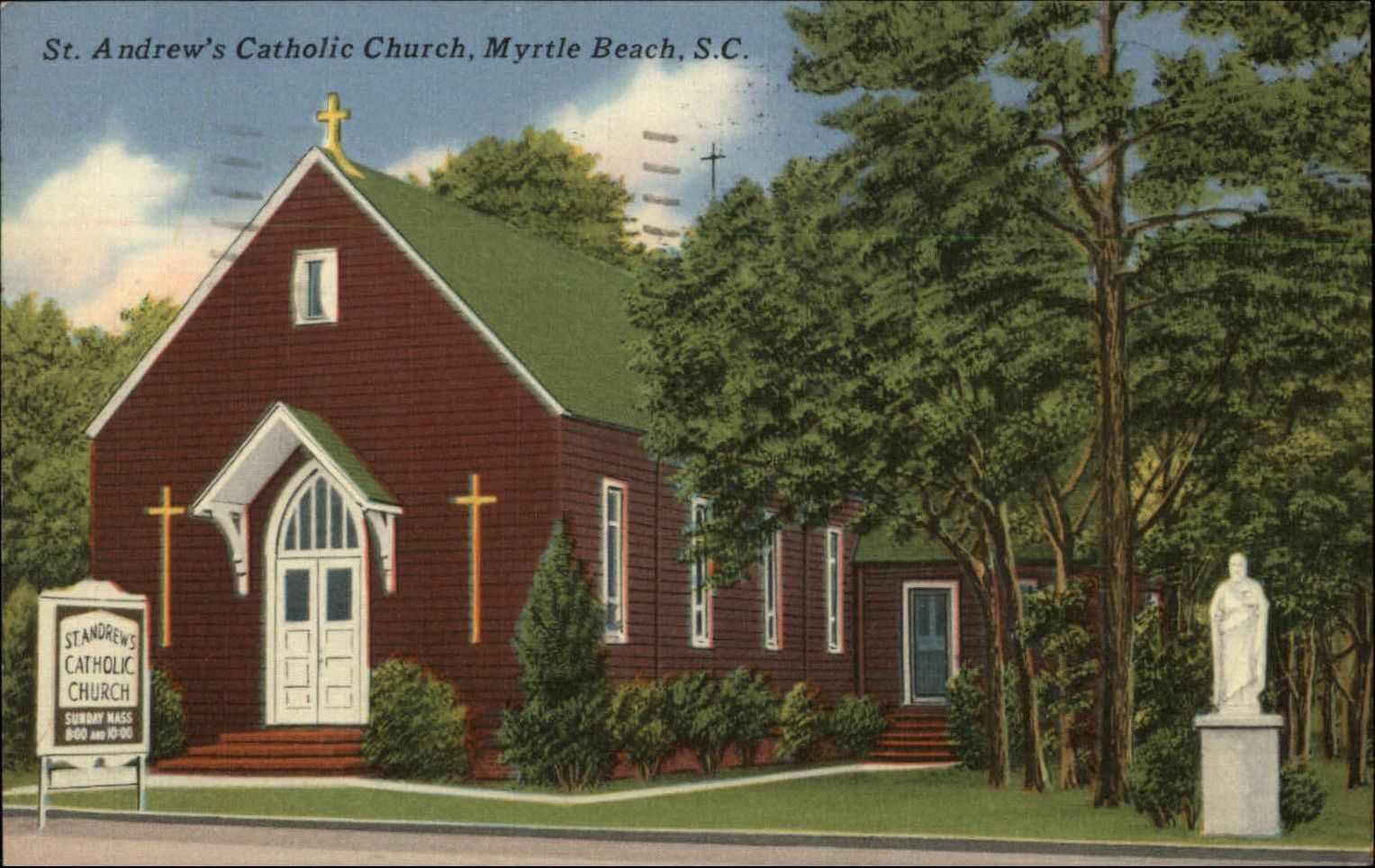 St Andrew\'s Catholic Church ~ Myrtle Beach SC ~ mailed 1956