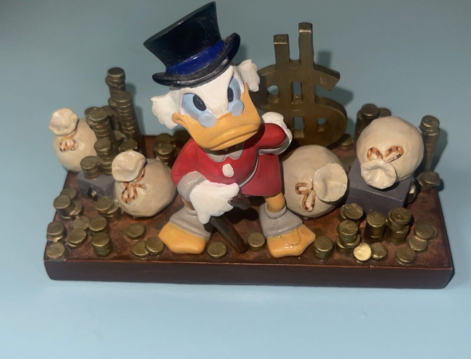 Scrooge McDuck Card Holder Walt Disney Money Bags Coins Vintage Glued Broke 1day
