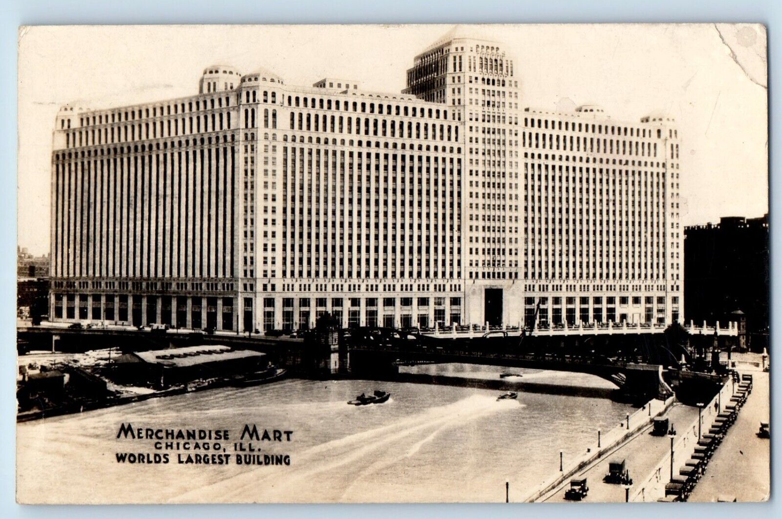 Chicago IL Postcard RPPC Photo Merchandise Mart Worlds Largest Building 1932