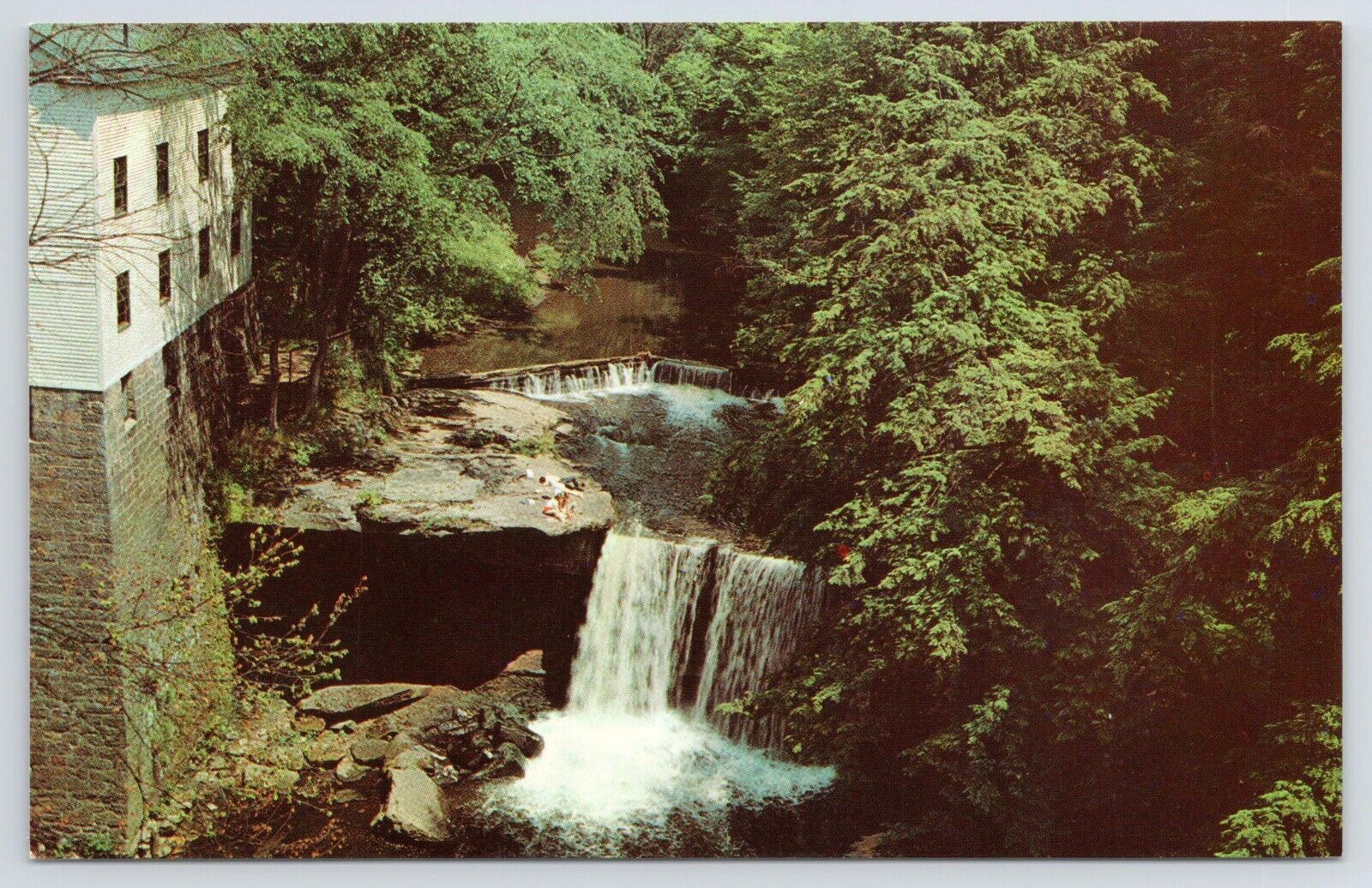 Old Mill & Lanterman Falls Mill Creek Park Youngstown Ohio OH Chrome Postcard