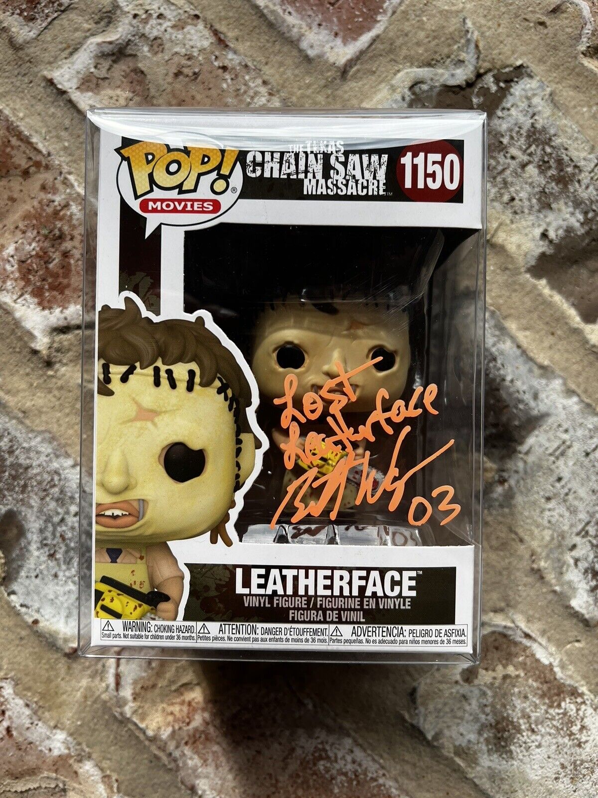 Texas Chainsaw Massacre Leatherface Funko Pop Figure #1150 SIGNED BRETT WAGNER