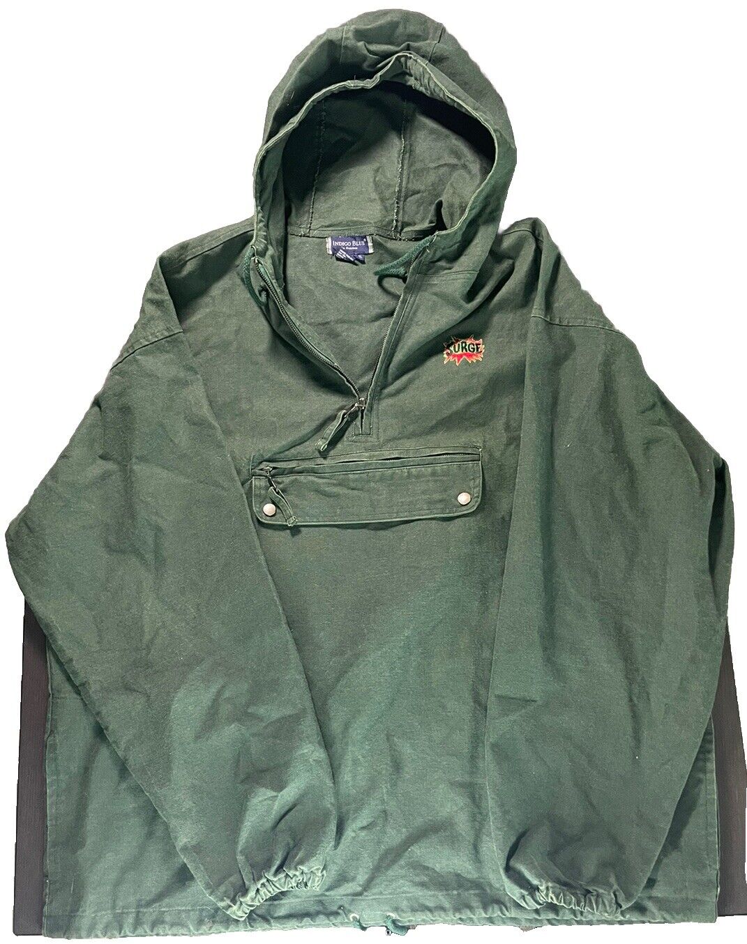 Vintage 1990s Surge Coca Cola Green Hooded Heavy Pullover Jacket XXL