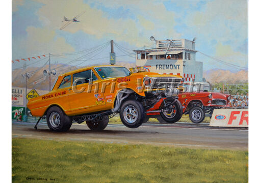 Drag Racing action prints..\'63 Nova gasser at Fremont raceway...