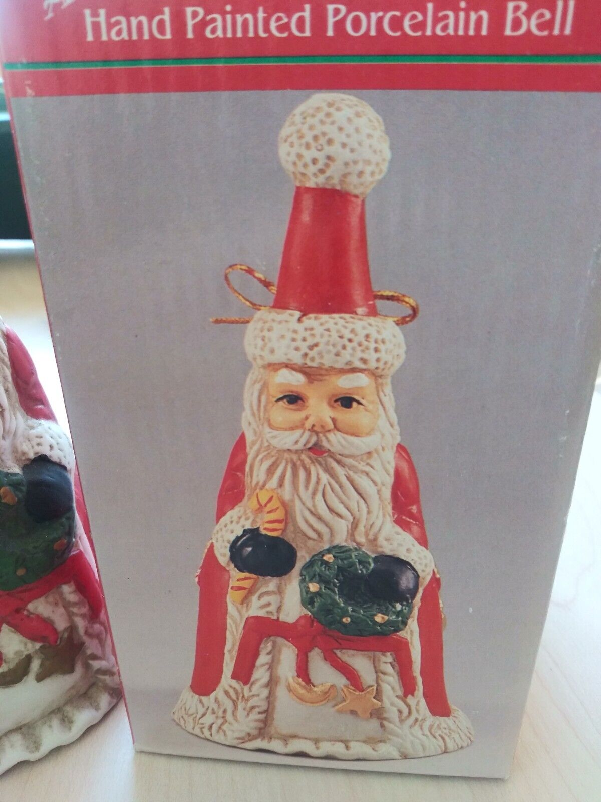 hand painted porcelain Santa Claus Christmas Bell